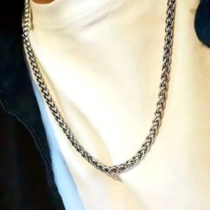 3mm 22 Inch Unisex Flower Basket Titanium Steel Necklace (Brand New)